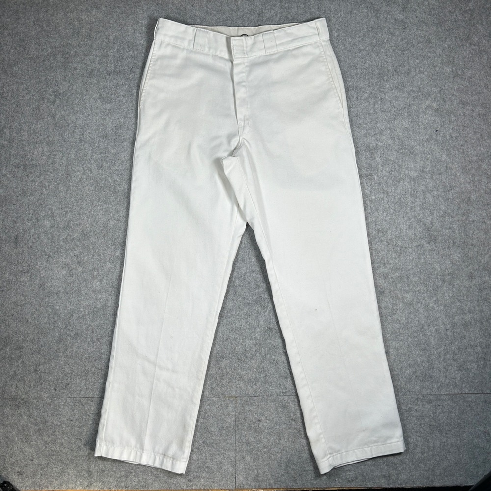 Dickies Work chino Pants Mens 32x30 White 874‎ Original Fit Skater preppy